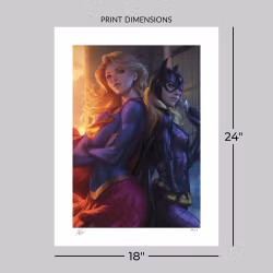 DC Comics Fine Art Print Supergirl & Batgirl