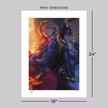 DC Comics Fine Art Print Supergirl & Batgirl