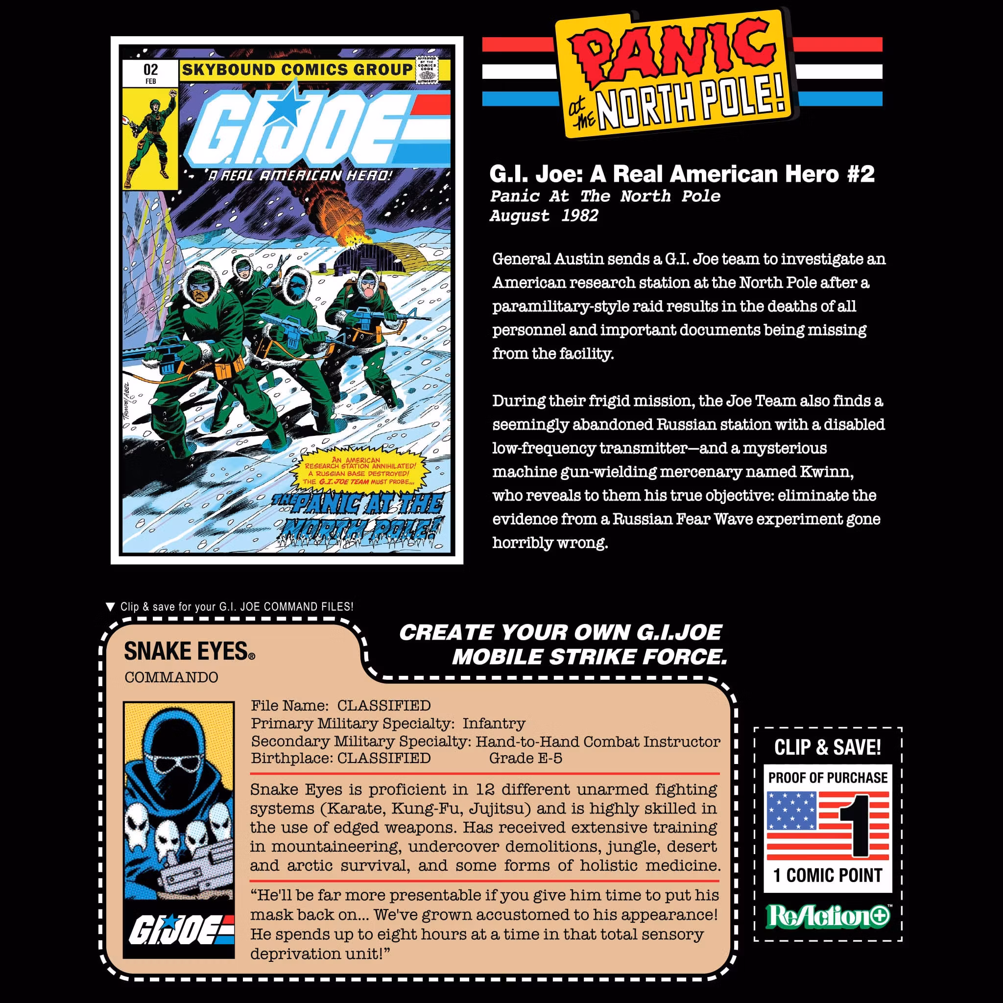 G.I. Joe ReAction+ Snake Eyes Limited Edition Action Figure & Comic Set
