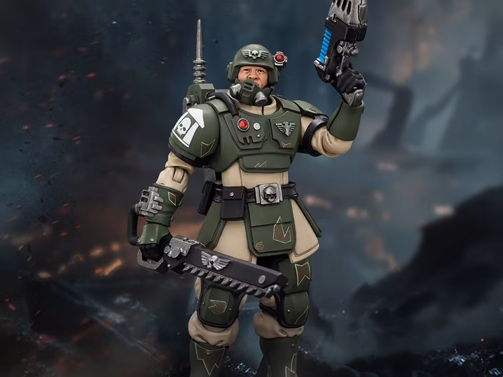 Warhammer 40,000 Astra Militarum Kasrkin 1 with Chainsword and Plasma Pistol 1/18 Scale Action Figure