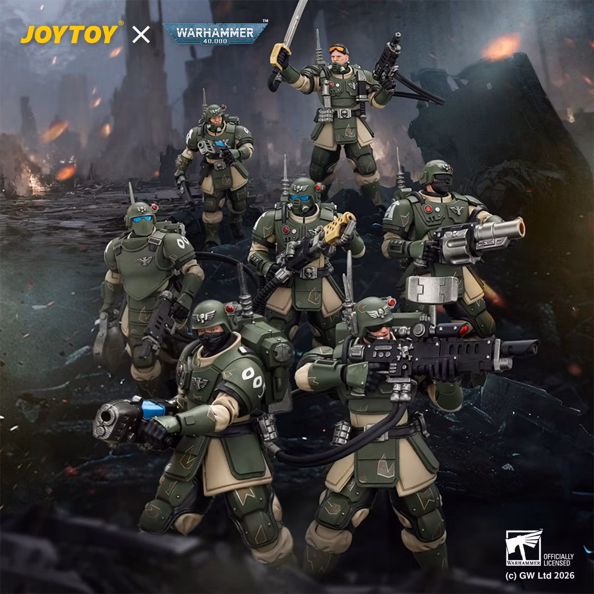 Warhammer 40,000 Astra Militarum Kasrkin 1 with Chainsword and Plasma Pistol 1/18 Scale Action Figure