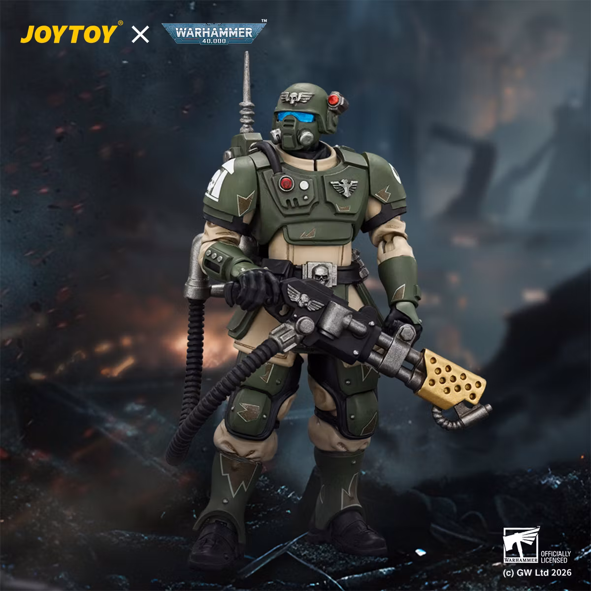 Warhammer 40,000 Astra Militarum Kasrkin 2 with Flamer 1/18 Scale Action Figure