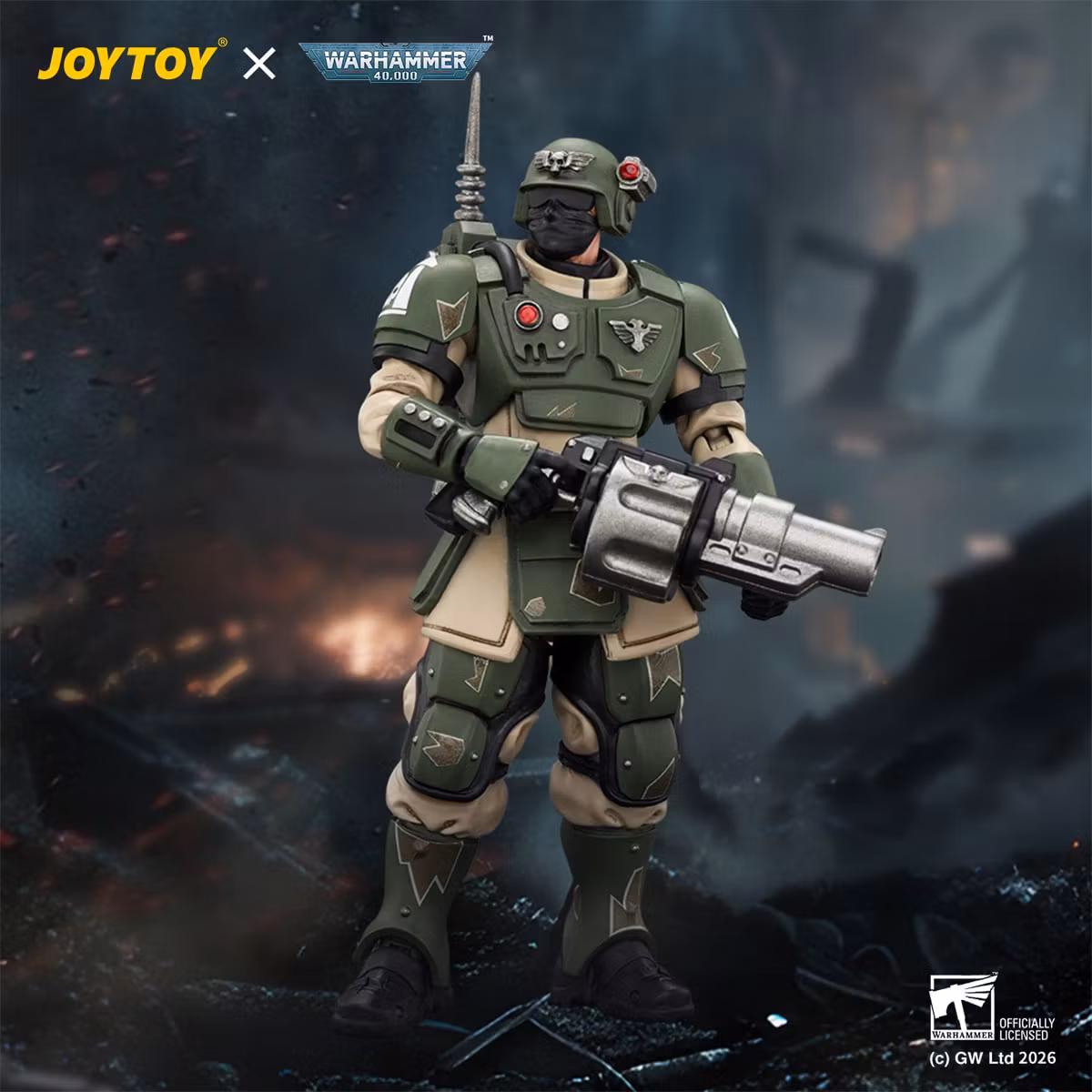 Warhammer 40,000 Astra Militarum Kasrkin 5 with Grenade Launcher 1/18 Scale Action Figure