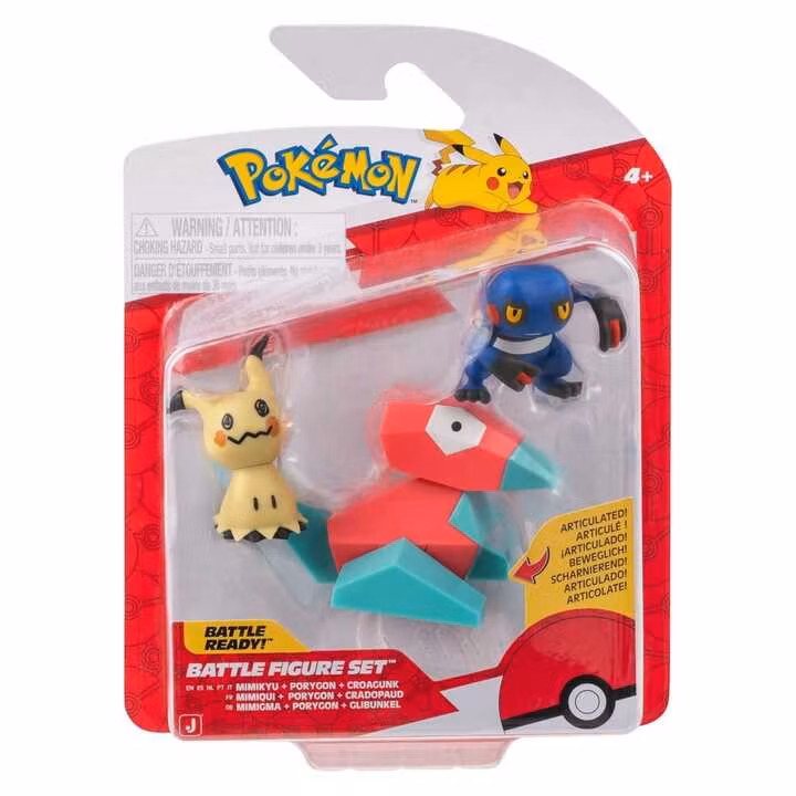 Pokemon Battle Figure 3-Pack Mimikyu, Porygon & Croagunk