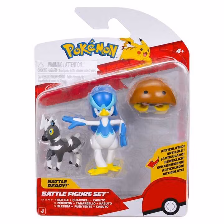 Pokemon Battle Figure 3-Pack Blitzle, Kabuto & Quaxwell