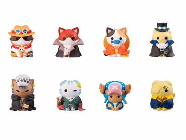 One Piece Mega Cat Project Nyan Piece Nyaan! I'm Gonna Be King of Paw-rates!! Box Set of 8 Figures (3rd Rerelease)