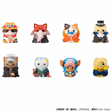 One Piece Mega Cat Project Nyan Piece Nyaan! I'm Gonna Be King of Paw-rates!! Box Set of 8 Figures (3rd Rerelease)