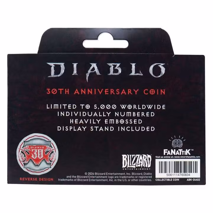 Diablo Collectable Coin 30th Anniversary Limited Edition