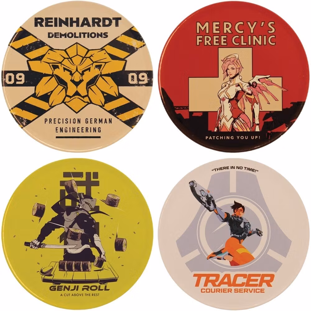 Overwatch Set of 4 Metal Coasters