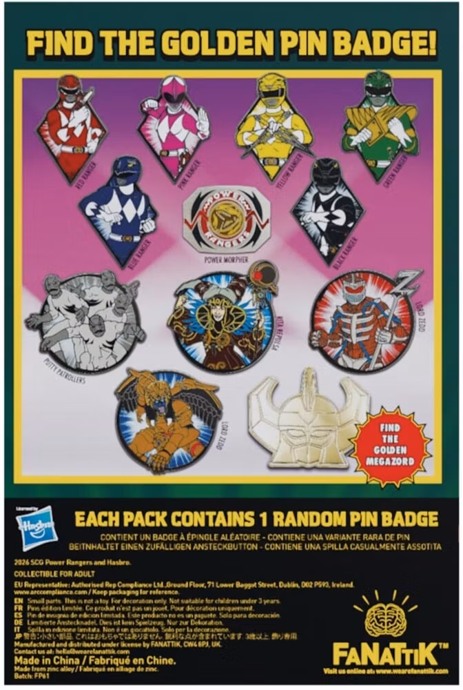 Power Rangers Box of 12 Random Pin Badges