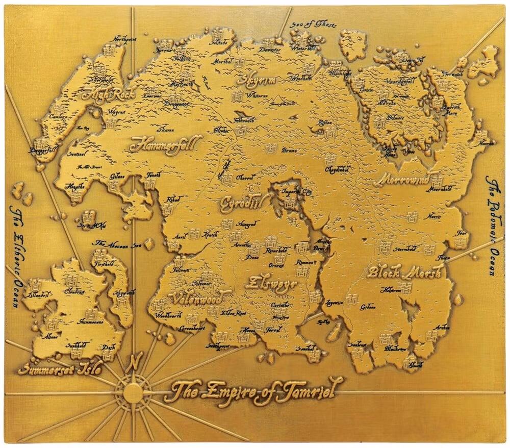 The Elder Scrolls The Empire of Tamriel Limited Edition Metal Map Replica