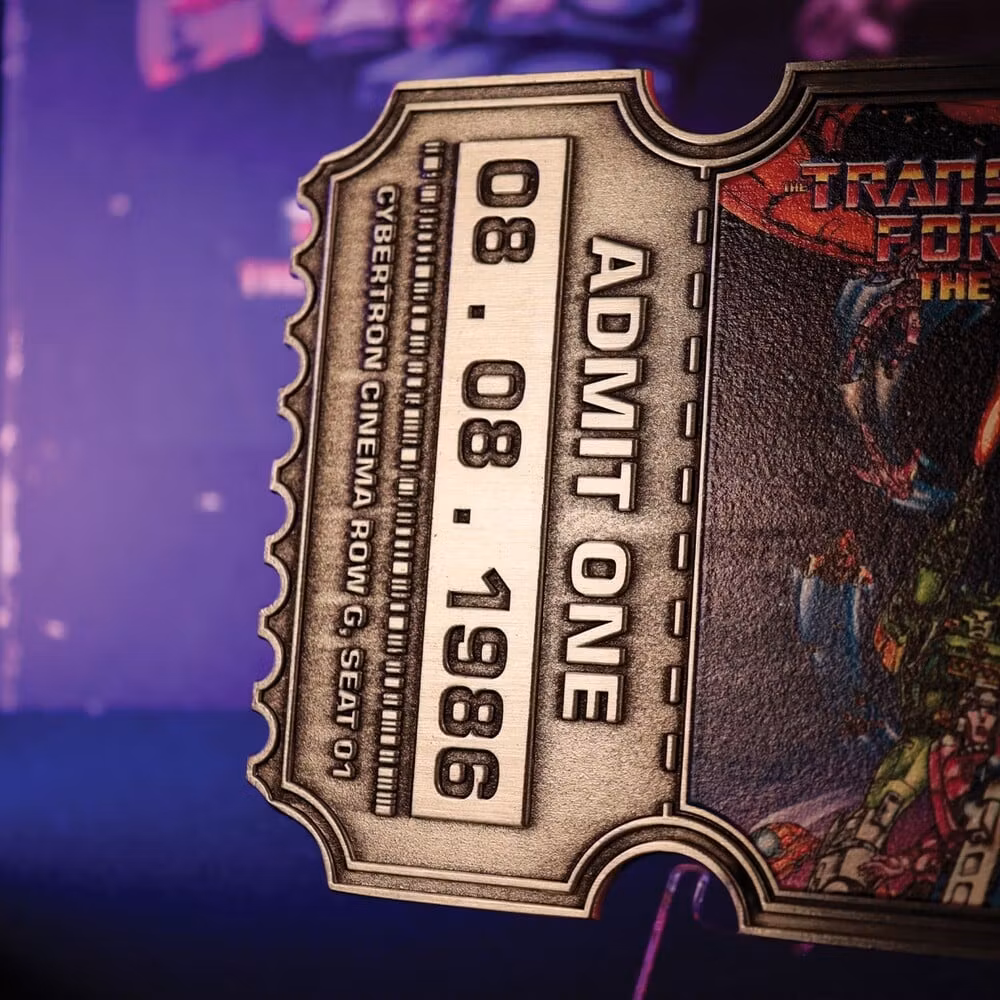 Transformers: The Movie 40th Anniversary Limited Edition Commemorative Ticket Metal Replica