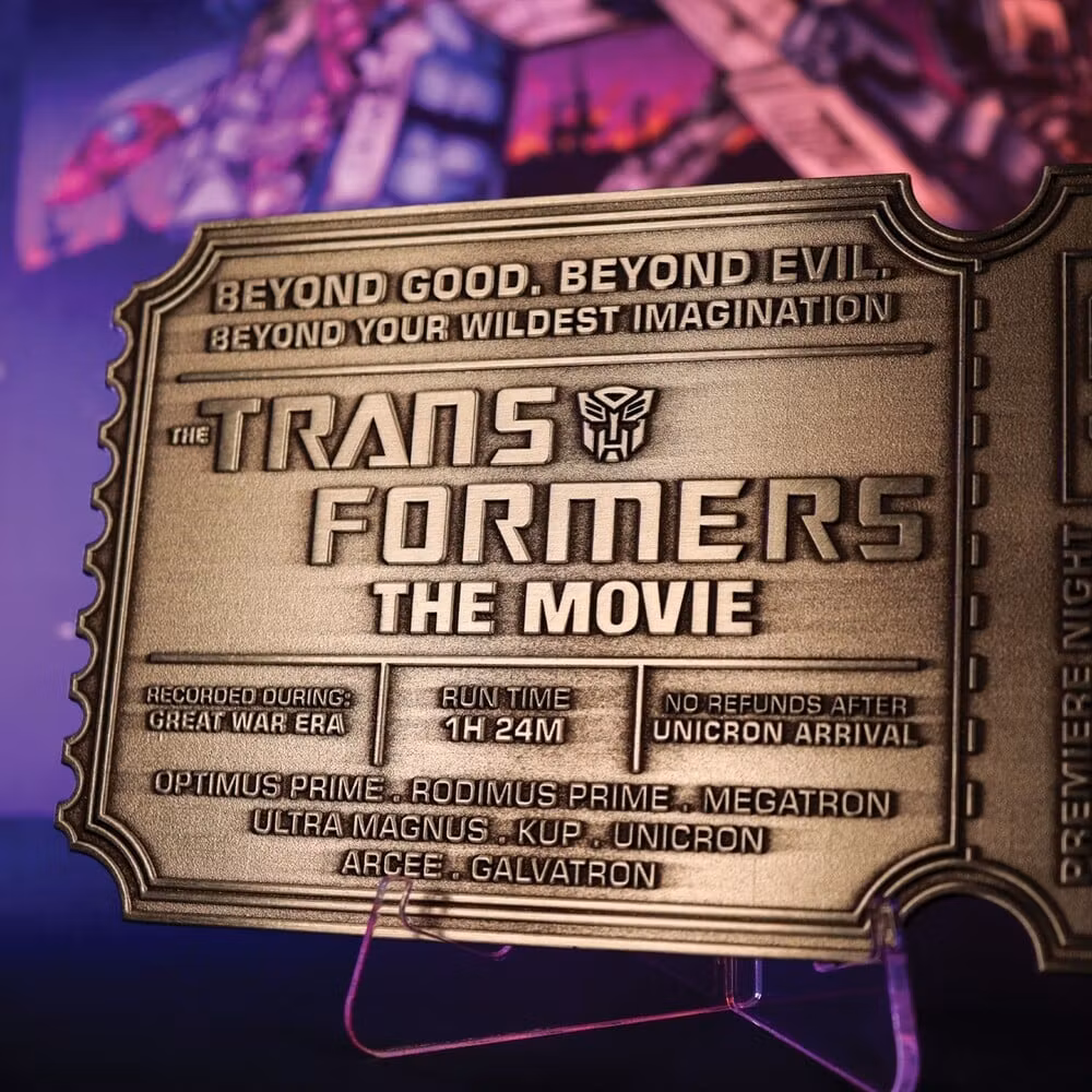 Transformers: The Movie 40th Anniversary Limited Edition Commemorative Ticket Metal Replica