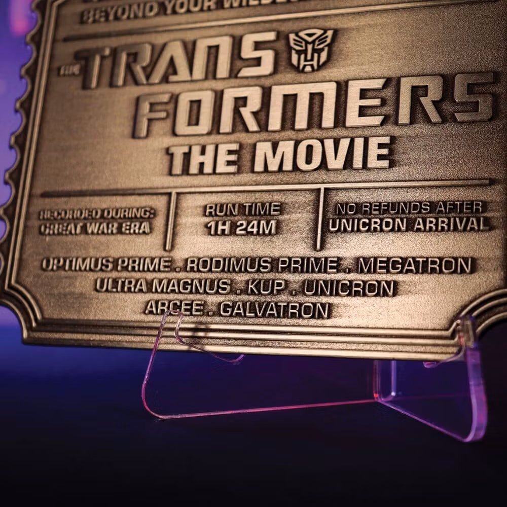 Transformers: The Movie 40th Anniversary Limited Edition Commemorative Ticket Metal Replica