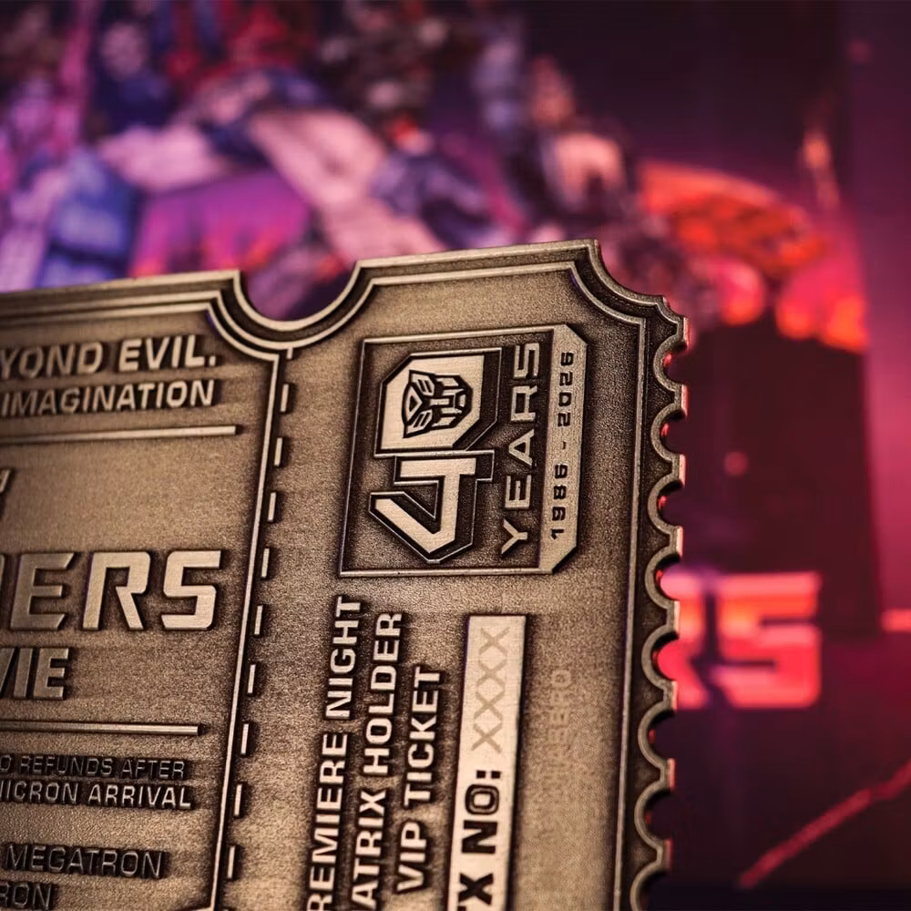 Transformers: The Movie 40th Anniversary Limited Edition Commemorative Ticket Metal Replica
