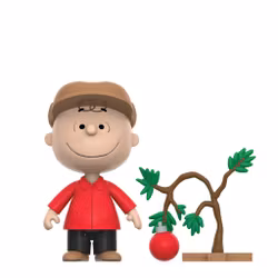 Peanuts ReAction Charlie Brown and Sad Tree (Snow Globe Card Back) Action Figure