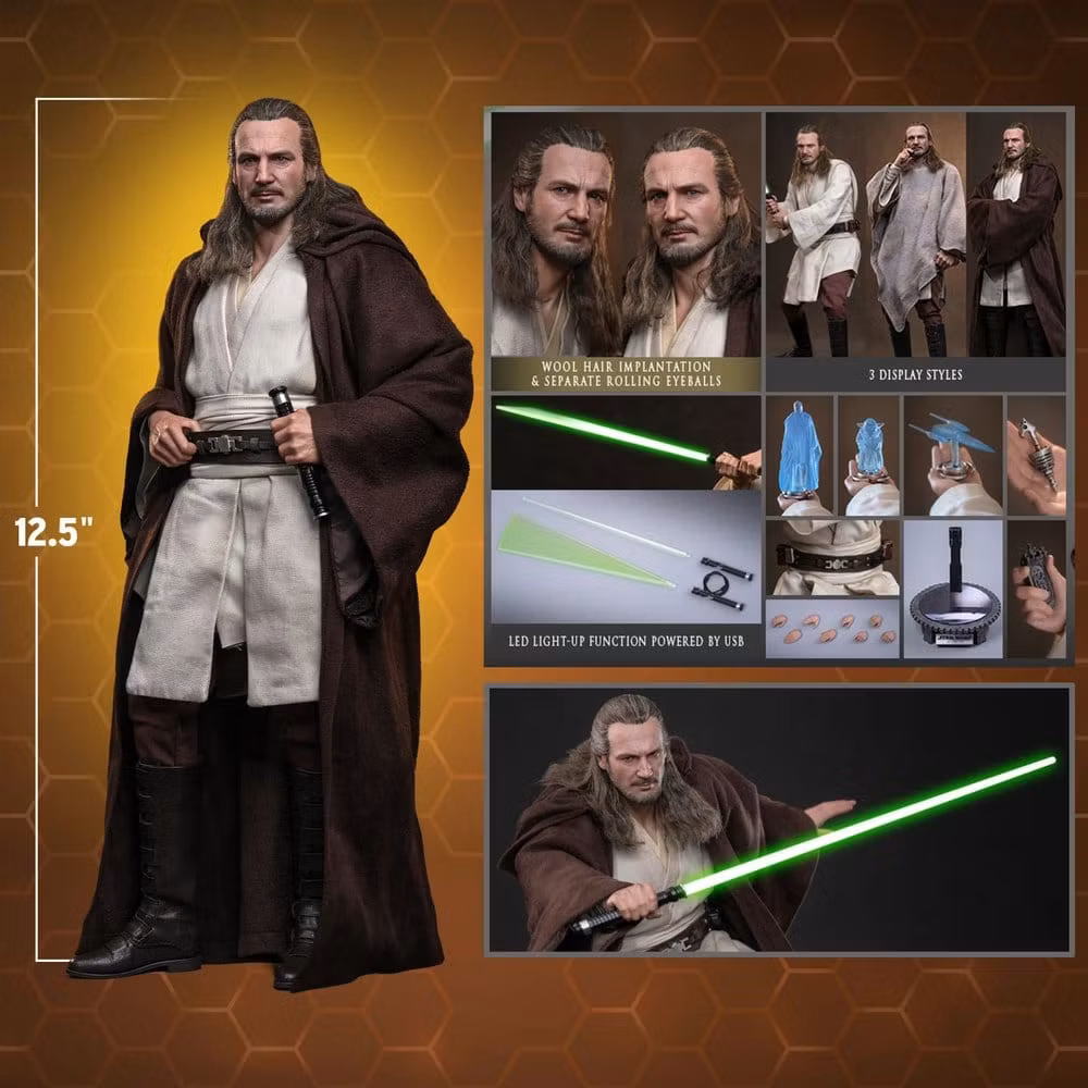 Star Wars: The Phantom Menace Movie Masterpiece Qui-Gon Jinn (Artisan Edition) (Hot Toys Exclusive) 1/6 Action Figure