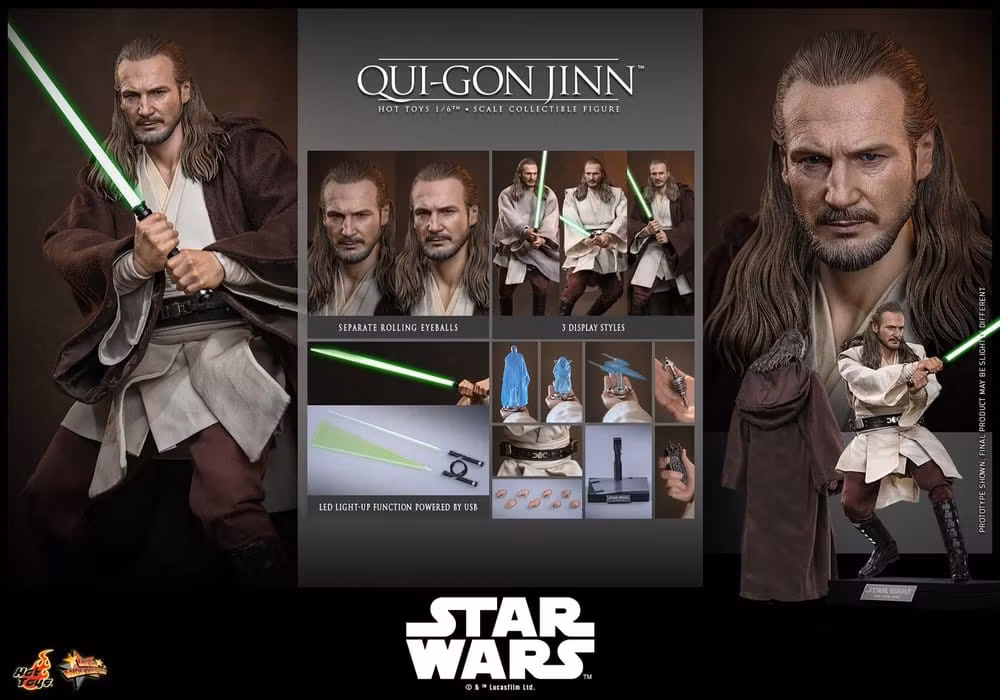 Star Wars: The Phantom Menace Movie Masterpiece Qui-Gon Jinn (Artisan Edition) (Hot Toys Exclusive) 1/6 Action Figure