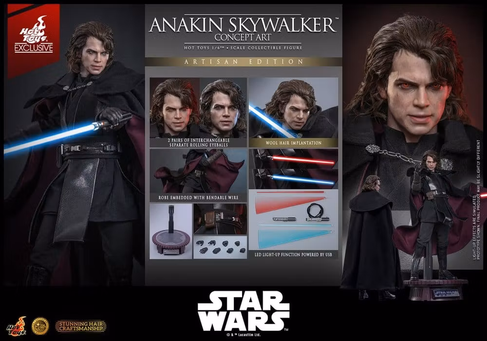 Star Wars Episode III: Revenge Of The Sith Movie Masterpiece Anakin Skywalker (Concept Art Version) (Artisan Edition) (Hot Toys Exclusive) 1/6 Action Figure