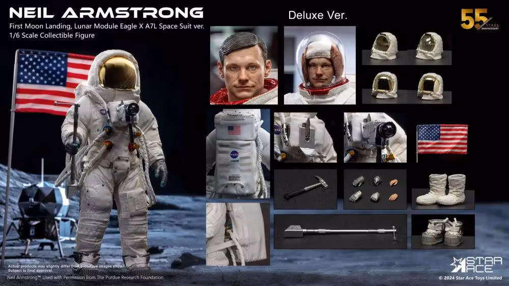 First Moon Landing Neil Armstrong (Lunar Module Eagle x A7L Space Suit Deluxe Ver.) 1/6 Scale Figure