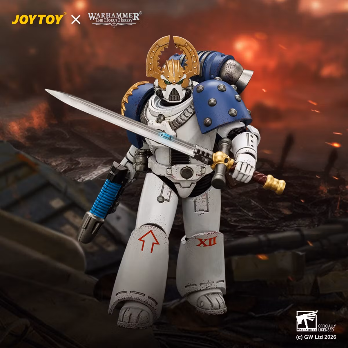 Warhammer: The Horus Heresy World Eaters MKVI Tactical Sergeant with Plasma Pistol and Power Sword 1/18 Scale Action Figure
