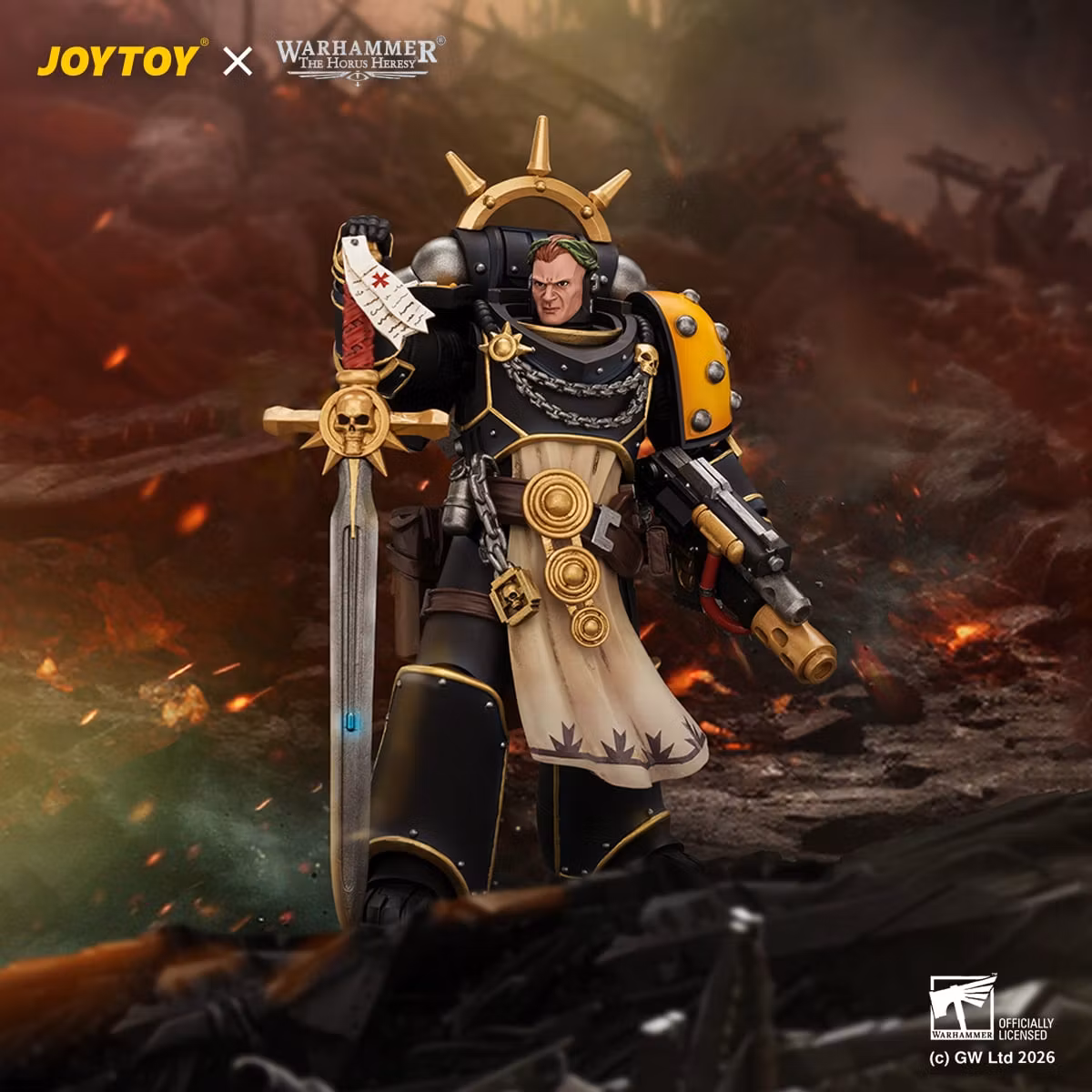Warhammer: The Horus Heresy Imperial Fists Champion Consul with Combi-Melta and Power Sword 1/18 Scale Action Figure