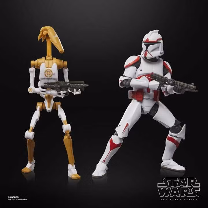 Star Wars: Battlefront II Black Series Phase I Assault Trooper & Battle Droid Officer Action Figure Two-Pack