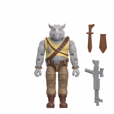 Teenage Mutant Ninja Turtles ReAction+ Rocksteady Action Figure
