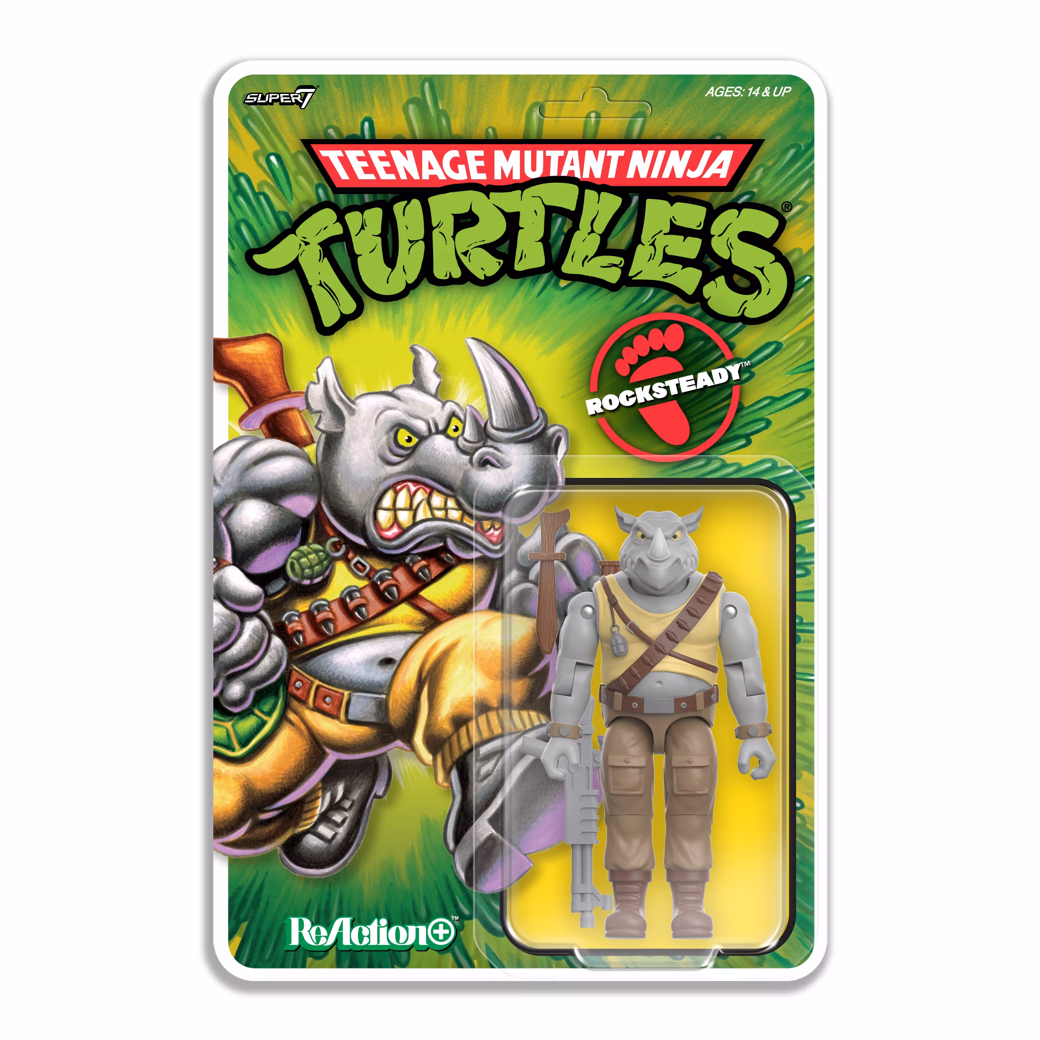 Teenage Mutant Ninja Turtles ReAction+ Rocksteady Action Figure