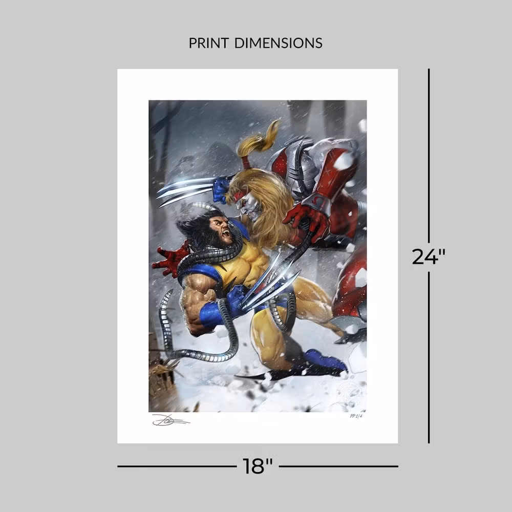 Marvel Fine Art Print Wolverine vs Omega Red