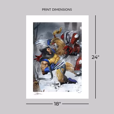 Marvel Fine Art Print Wolverine vs Omega Red