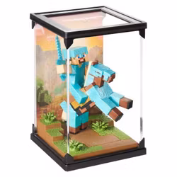Minecraft Diorama Diamond Armor Steve and Horse Figure