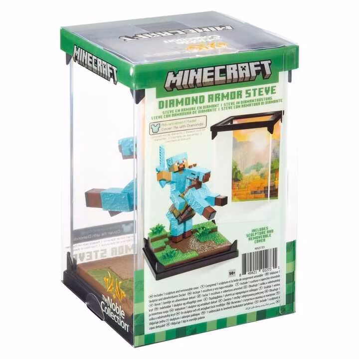 Minecraft Diorama Diamond Armor Steve and Horse Figure