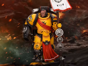 Warhammer: The Horus Heresy Imperial Fists Herald Consul with Standard and Bolt Pistol 1/18 Scale Action Figure