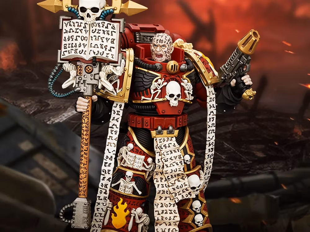 Warhammer: The Horus Heresy Word Bearers Erebus The Dark Apostle with Crux Malifica and Plasma Pistol 1/18 Scale Action Figure