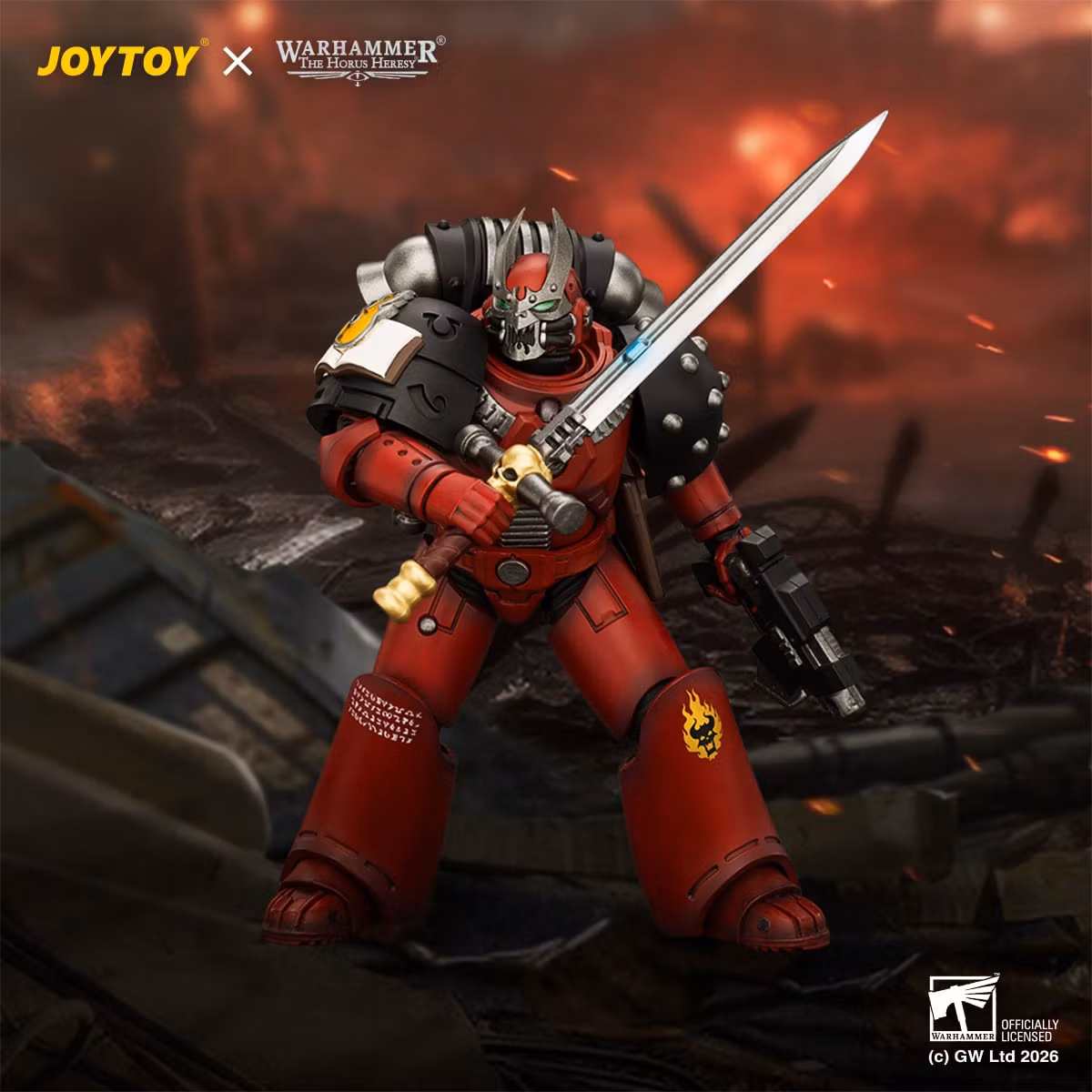 Warhammer: The Horus Heresy Word Bearers MKVI Tactical Sergeant with Power Sword and Plasma Pistol 1/18 Scale Action Figure