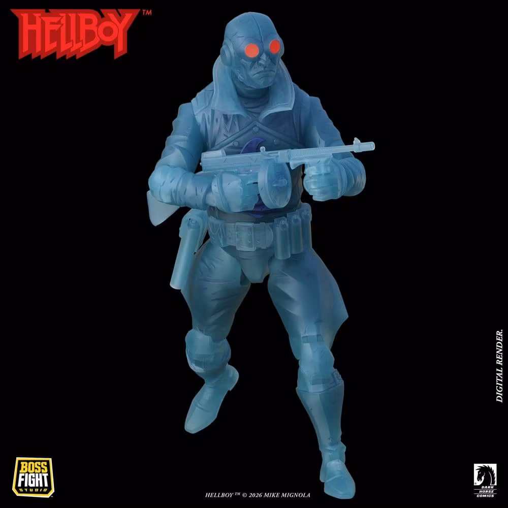 Hellboy Ghost of Lobster Johnson (Glow in the Dark) Exclusive Limited Edition Action Figure