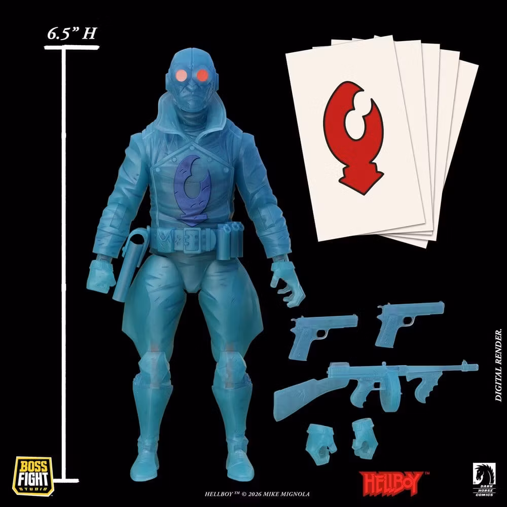 Hellboy Ghost of Lobster Johnson (Glow in the Dark) Exclusive Limited Edition Action Figure