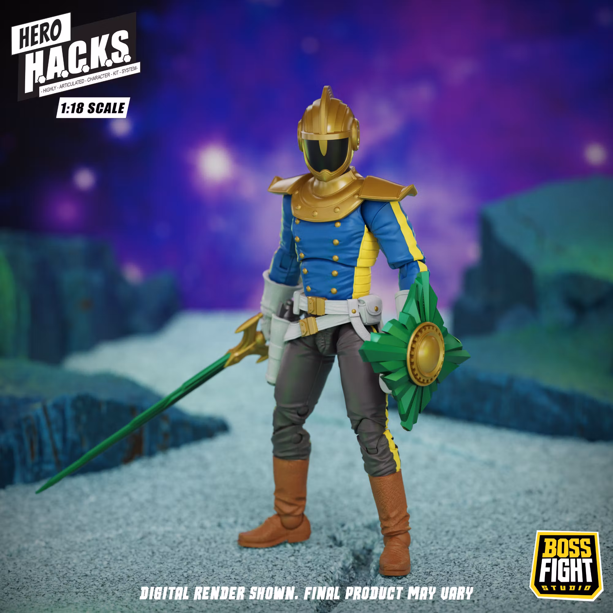 Hero H.A.C.K.S. Jett Steelblade: Stellar Knight of Accord 1/18 Scale Action Figure