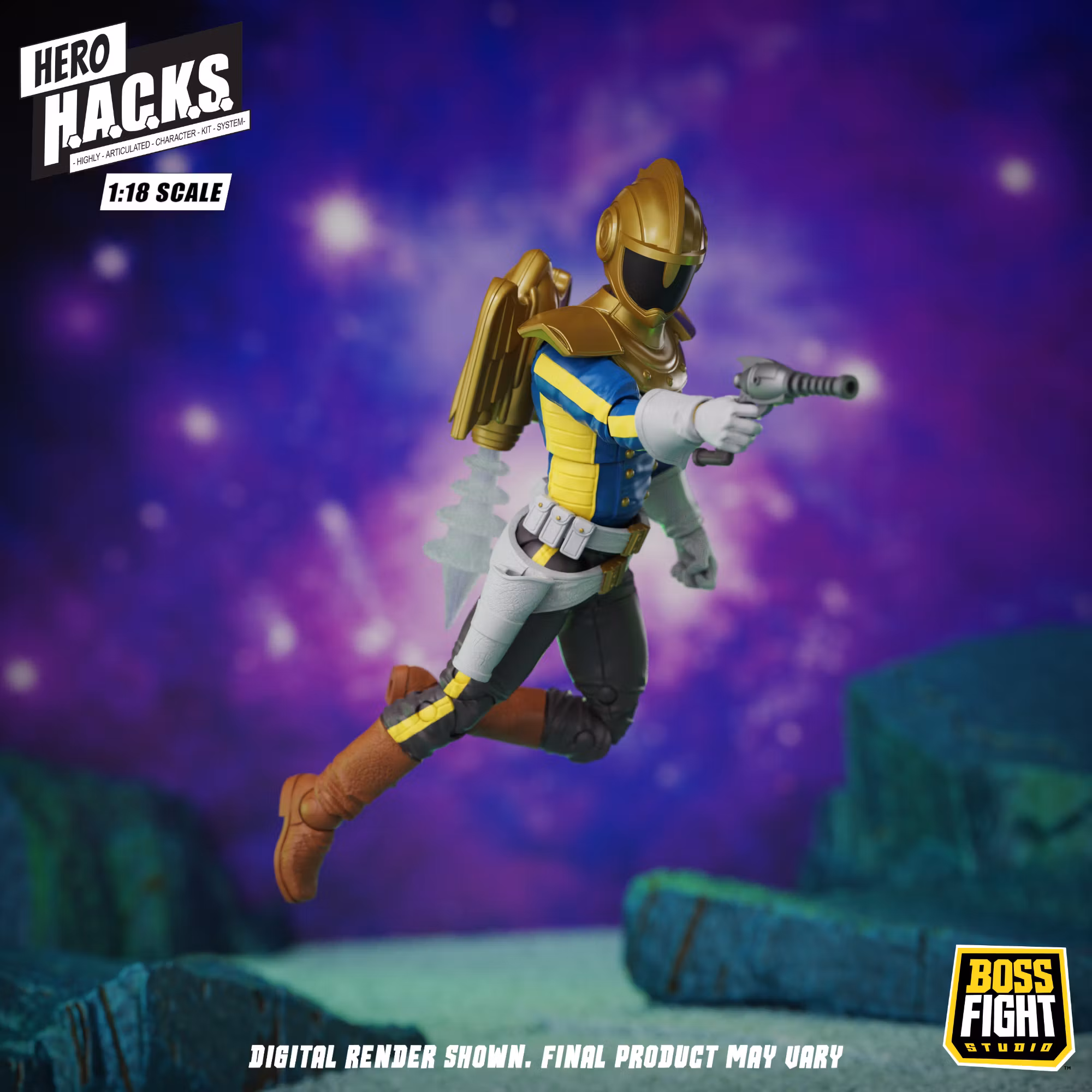 Hero H.A.C.K.S. Jett Steelblade: Stellar Knight of Accord 1/18 Scale Action Figure