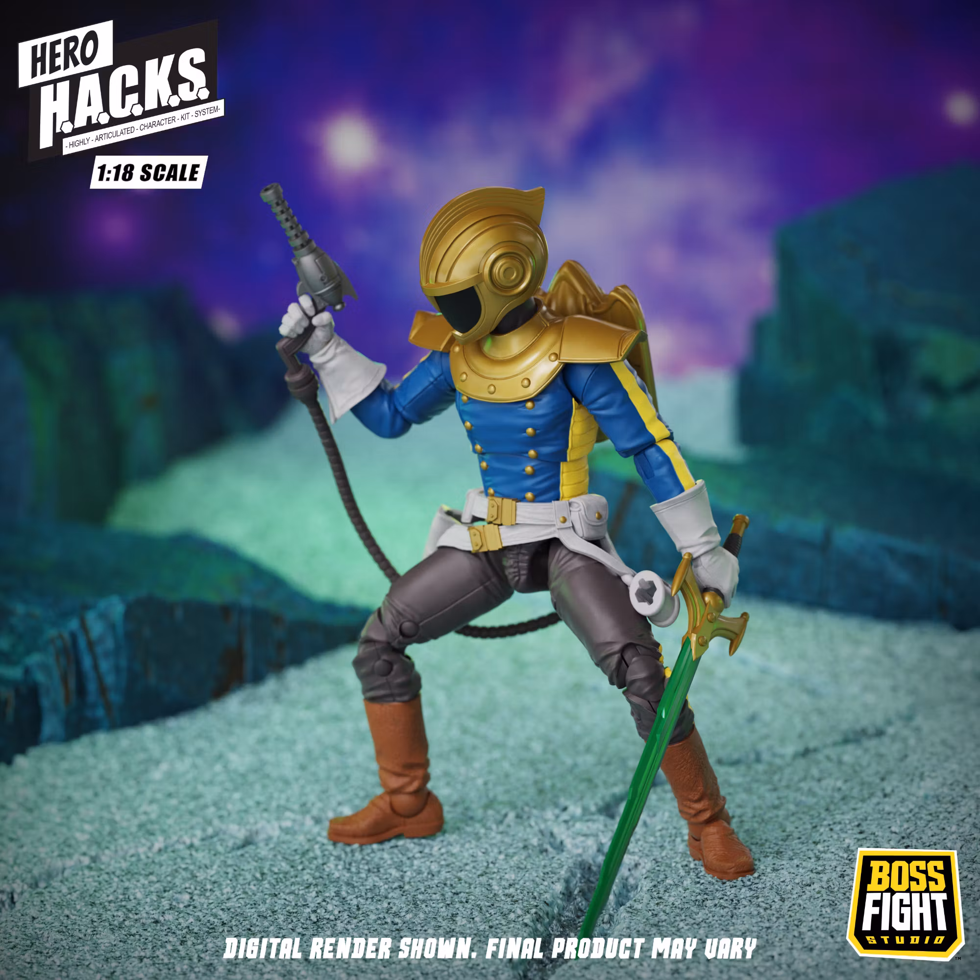 Hero H.A.C.K.S. Jett Steelblade: Stellar Knight of Accord 1/18 Scale Action Figure