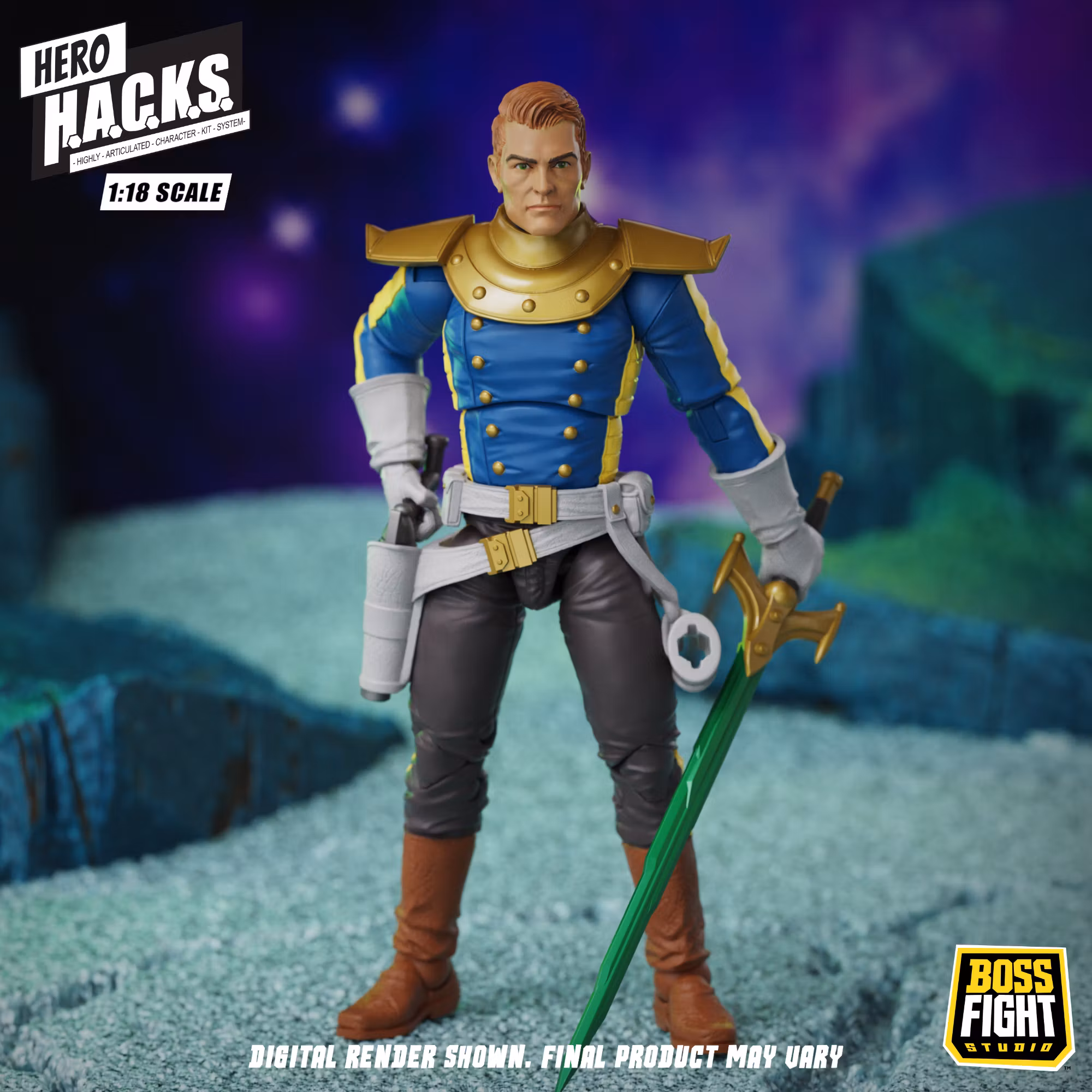 Hero H.A.C.K.S. Jett Steelblade: Stellar Knight of Accord 1/18 Scale Action Figure