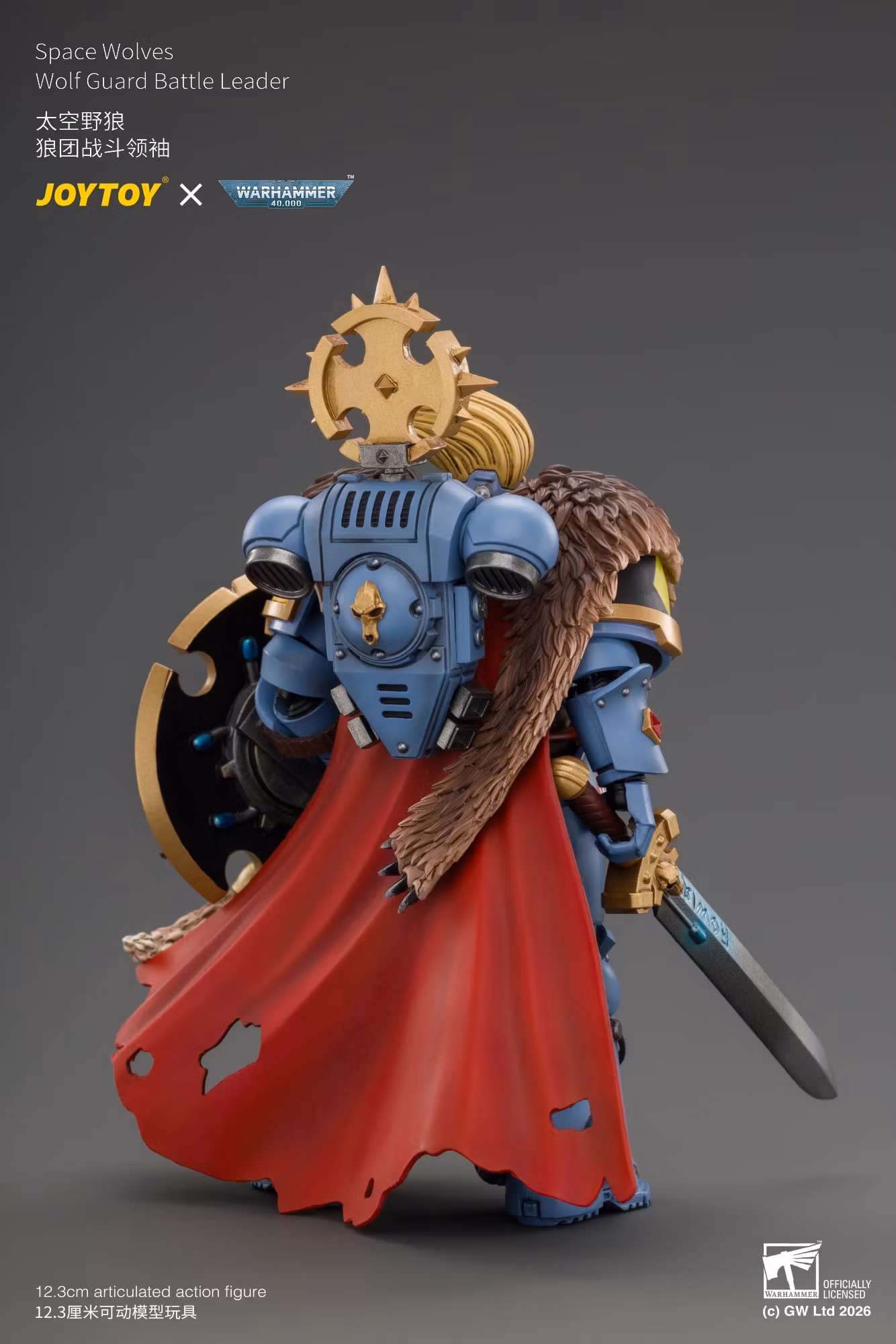 Warhammer 40,000: Space Marine 2 Space Wolves Wolf Guard Battle Leader (Game Edition) 1/18 Scale Action Figure