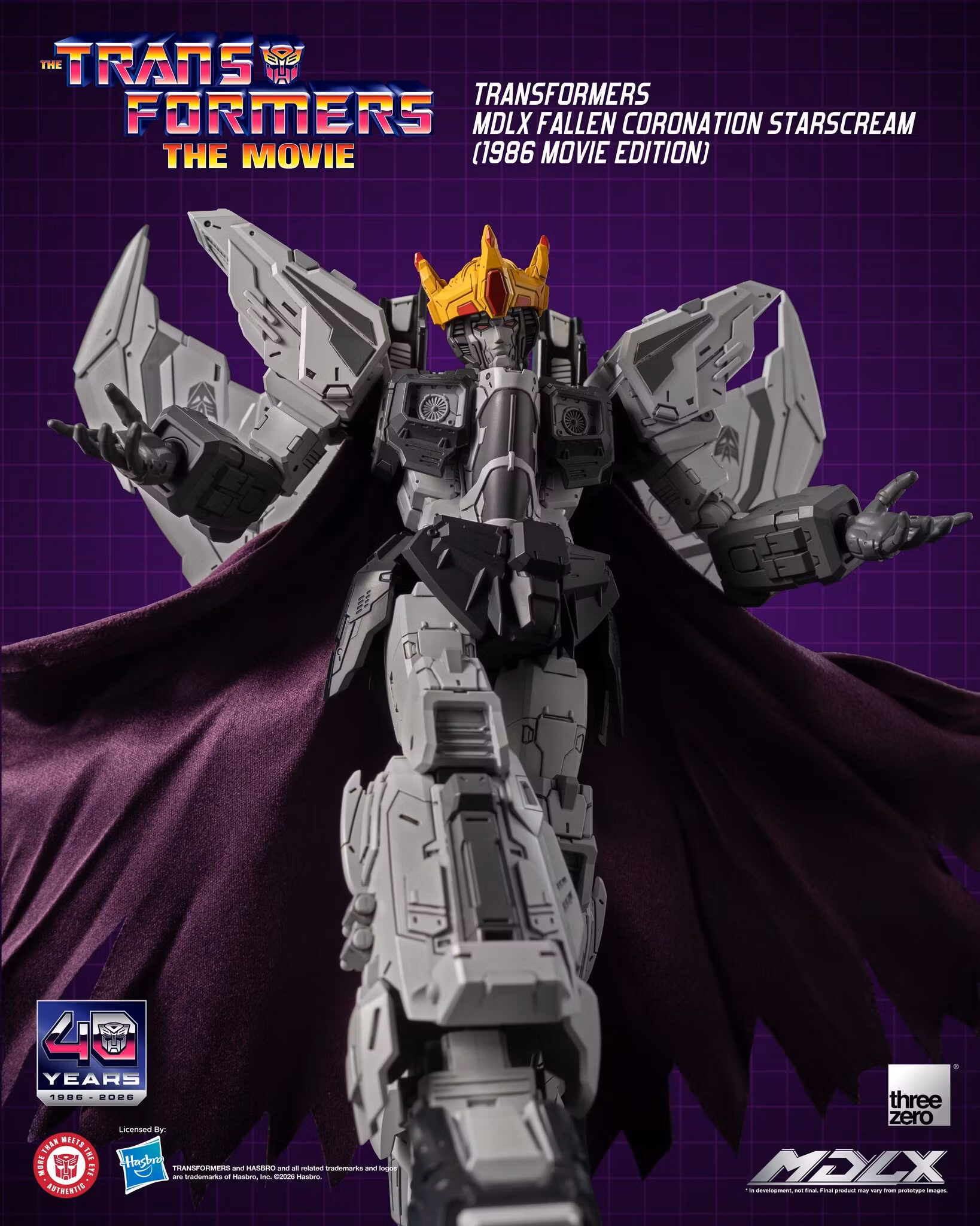 The Transformers: The Movie 40th Anniversary MDLX Starscream (Fallen Coronation) (1986 Movie Edition) Action Figure