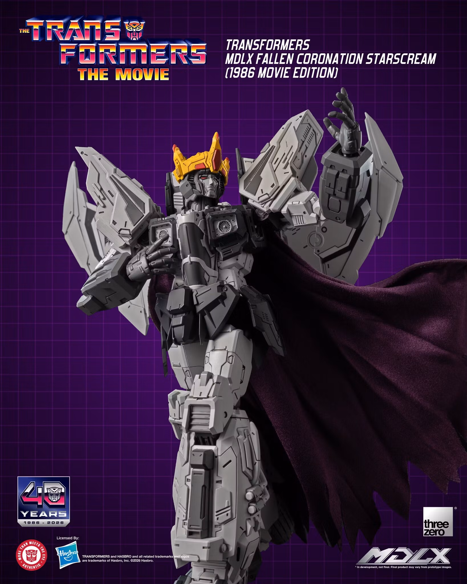 The Transformers: The Movie 40th Anniversary MDLX Starscream (Fallen Coronation) (1986 Movie Edition) Action Figure