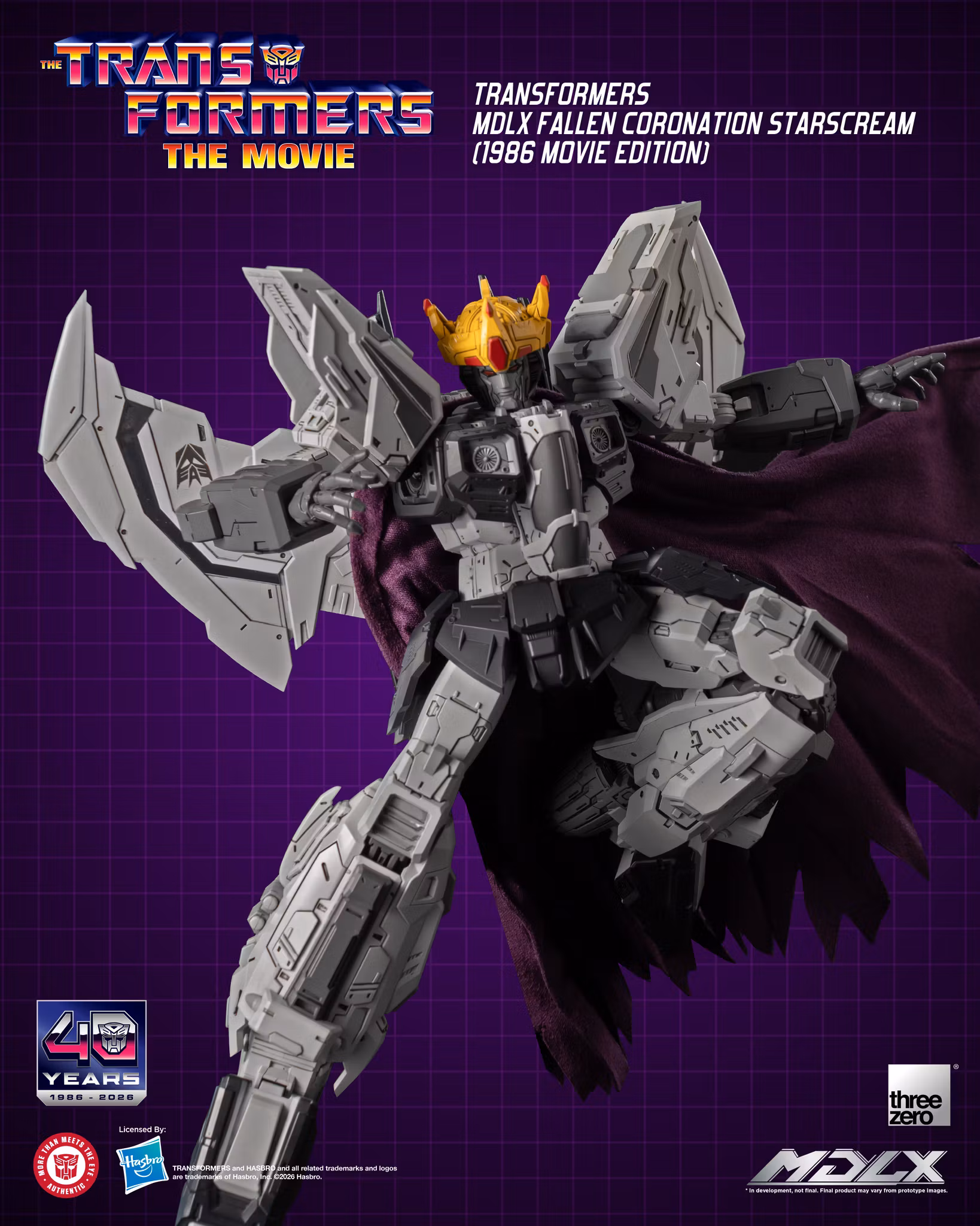 The Transformers: The Movie 40th Anniversary MDLX Starscream (Fallen Coronation) (1986 Movie Edition) Action Figure