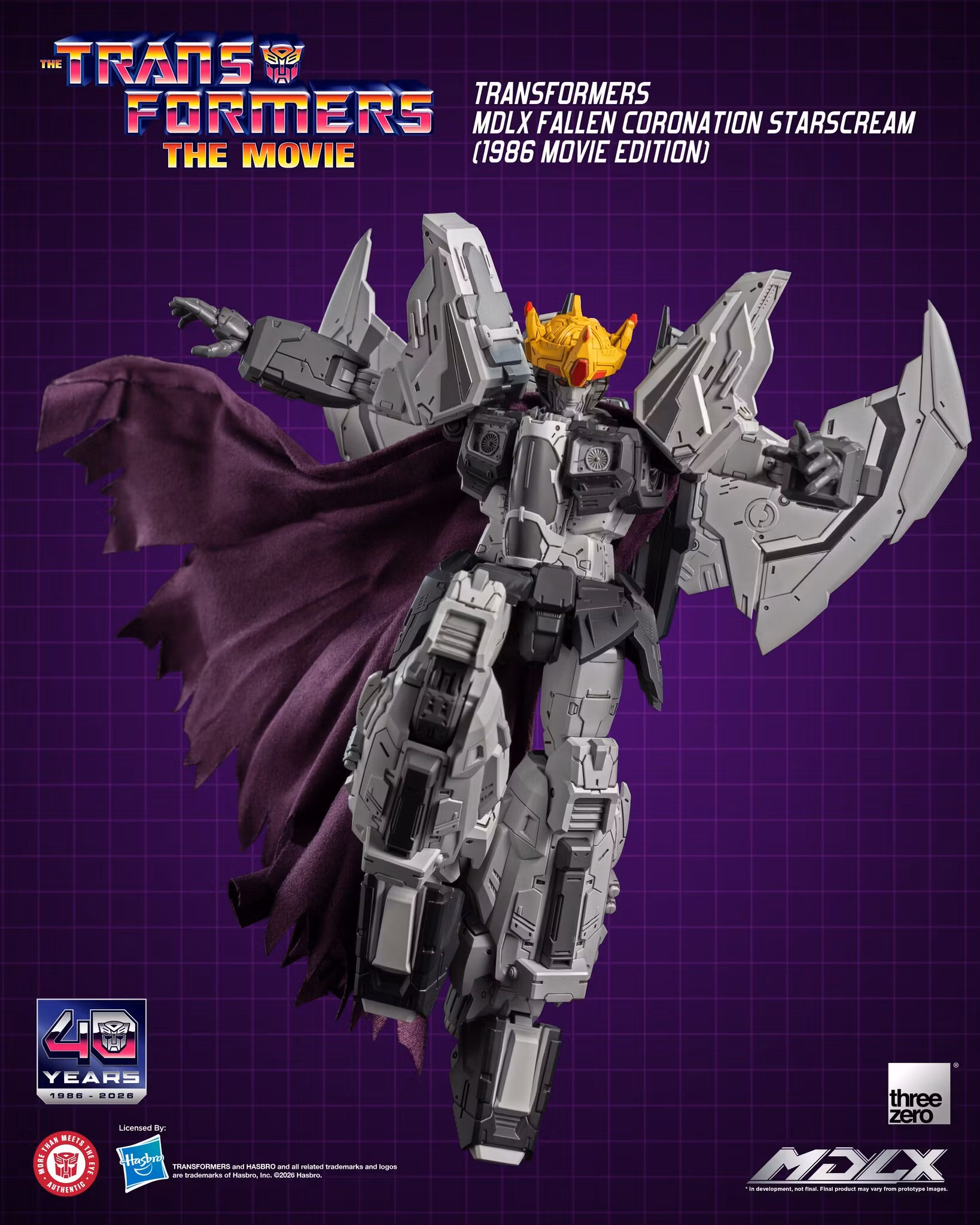 The Transformers: The Movie 40th Anniversary MDLX Starscream (Fallen Coronation) (1986 Movie Edition) Action Figure