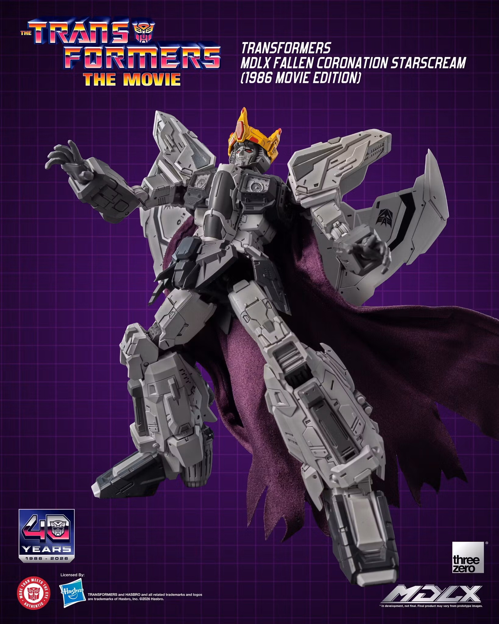 The Transformers: The Movie 40th Anniversary MDLX Starscream (Fallen Coronation) (1986 Movie Edition) Action Figure