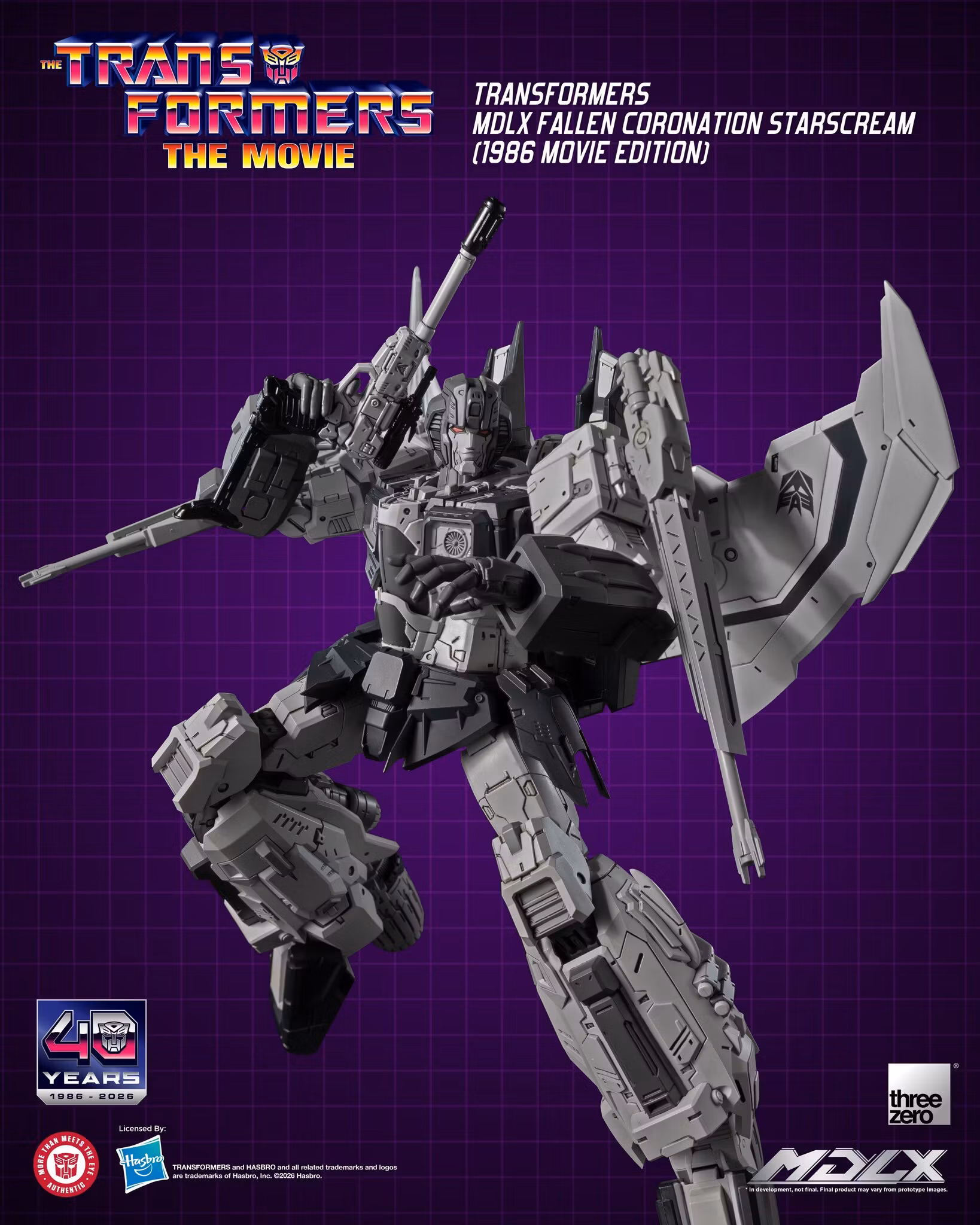 The Transformers: The Movie 40th Anniversary MDLX Starscream (Fallen Coronation) (1986 Movie Edition) Action Figure