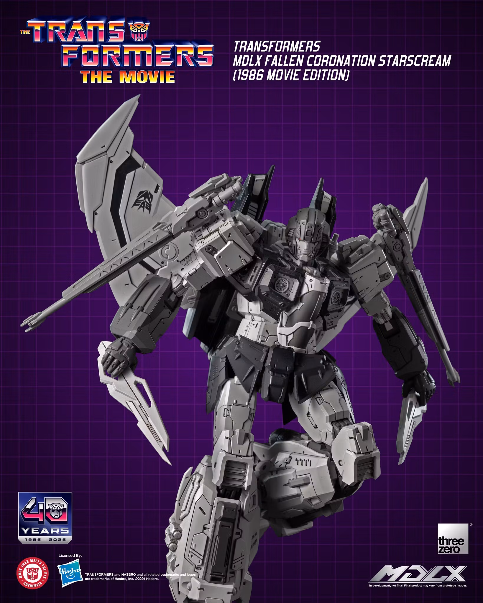 The Transformers: The Movie 40th Anniversary MDLX Starscream (Fallen Coronation) (1986 Movie Edition) Action Figure